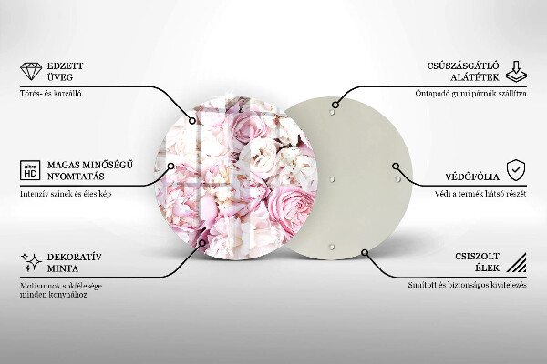 Skärbräda glas unik Pionbukett