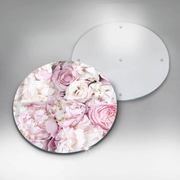 Skärbräda glas unik Pionbukett