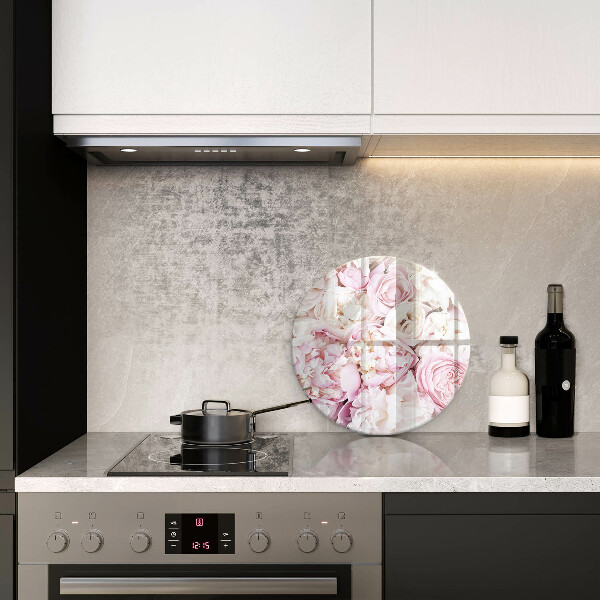 Skärbräda glas unik Pionbukett