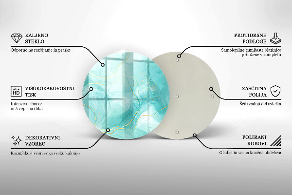 Skärbräda glas unik Blå och guld abstraktion