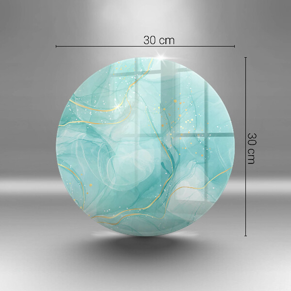 Skärbräda glas unik Blå och guld abstraktion