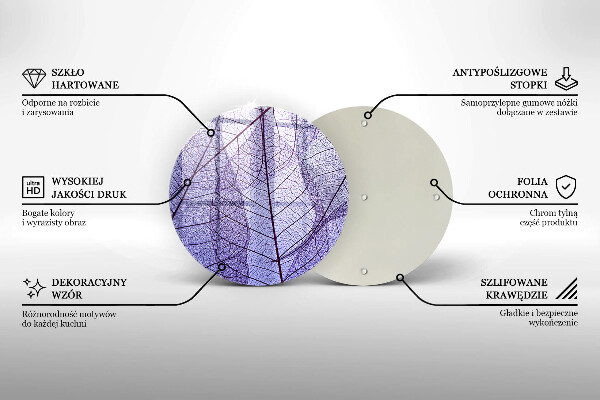 Skärbräda glas unik Blad med ådror