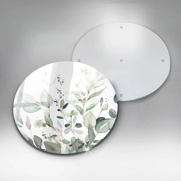 Skärbräda glas unik Akvarellväxter