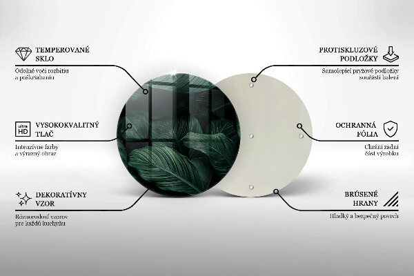 Skärbräda glas unik Mörka löv