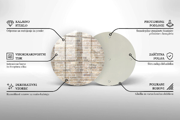 Skärbräda glas unik Ljus tegelvägg