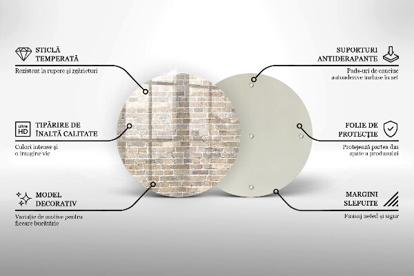 Skärbräda glas unik Ljus tegelvägg