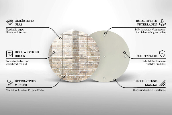 Skärbräda glas unik Ljus tegelvägg