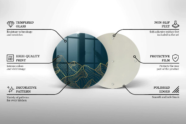 Skärbräda glas unik Abstrakta berg