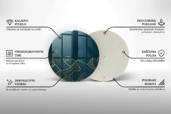 Skärbräda glas unik Abstrakta berg