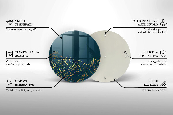 Skärbräda glas unik Abstrakta berg