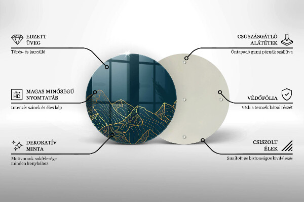 Skärbräda glas unik Abstrakta berg