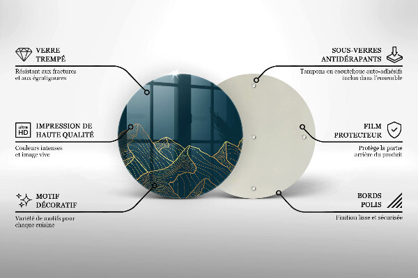 Skärbräda glas unik Abstrakta berg