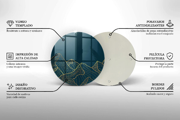 Skärbräda glas unik Abstrakta berg