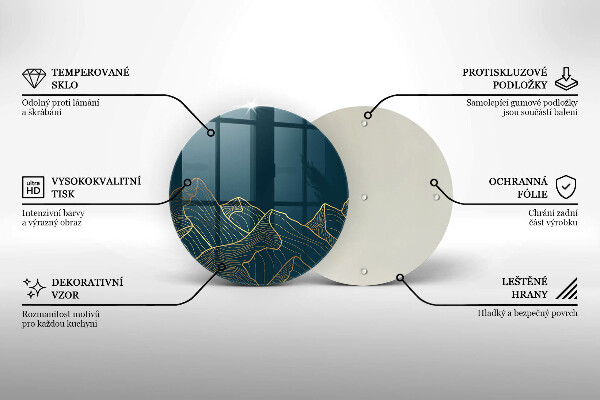 Skärbräda glas unik Abstrakta berg