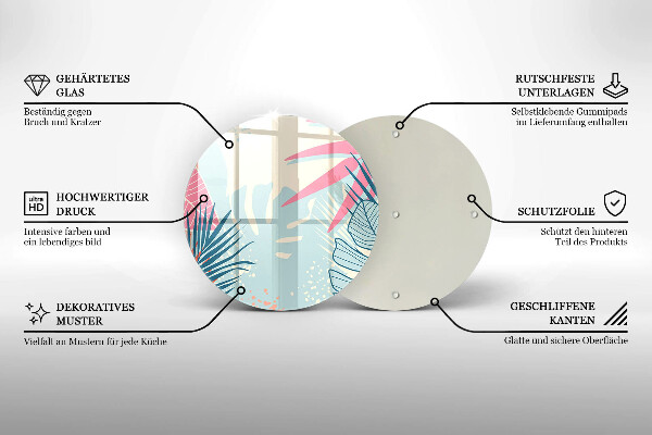 Skärbräda glas unik Pastellblad