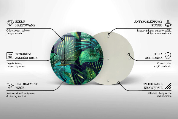 Skärbräda glas unik Djungel löv illustration