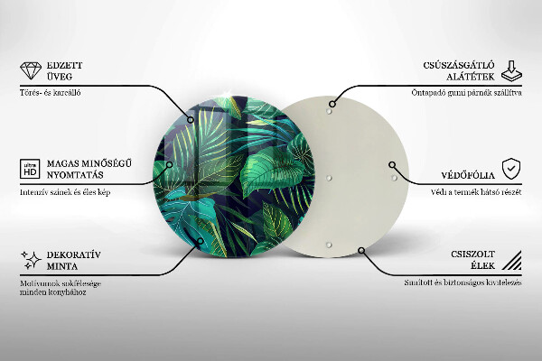 Skärbräda glas unik Djungel löv illustration