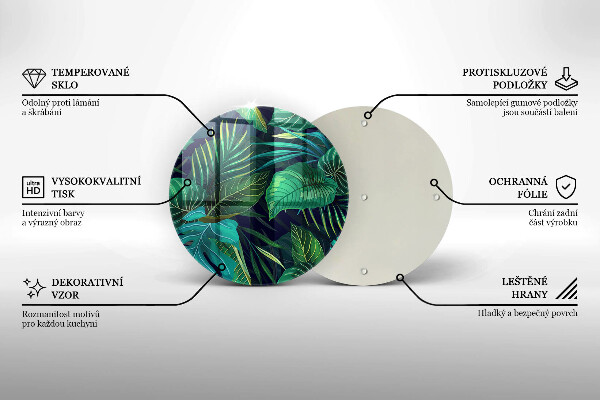 Skärbräda glas unik Djungel löv illustration