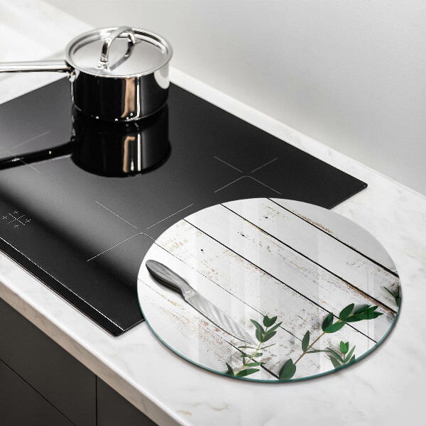 Skärbräda glas unik Gamla brädor och löv