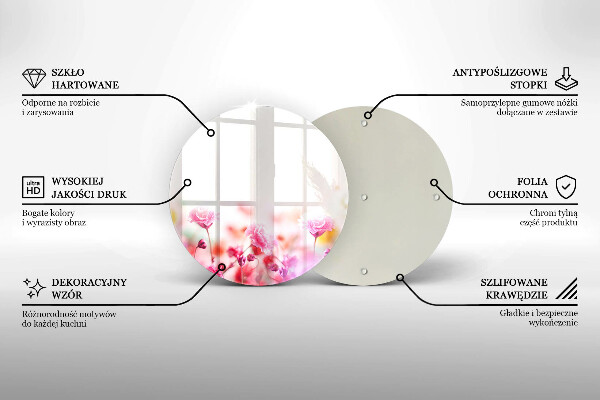Skärbräda glas unik Blomsteräng