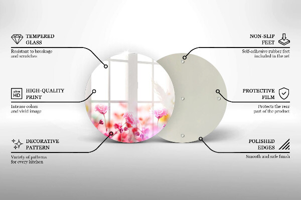 Skärbräda glas unik Blomsteräng