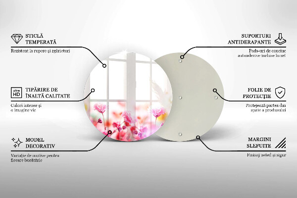 Skärbräda glas unik Blomsteräng
