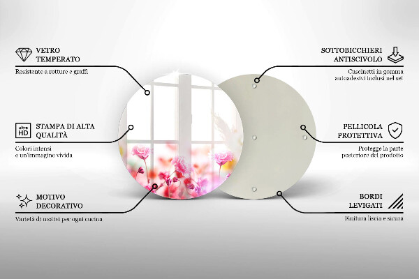 Skärbräda glas unik Blomsteräng