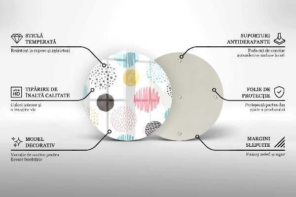 Skärbräda glas unik Målade former