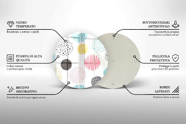 Skärbräda glas unik Målade former
