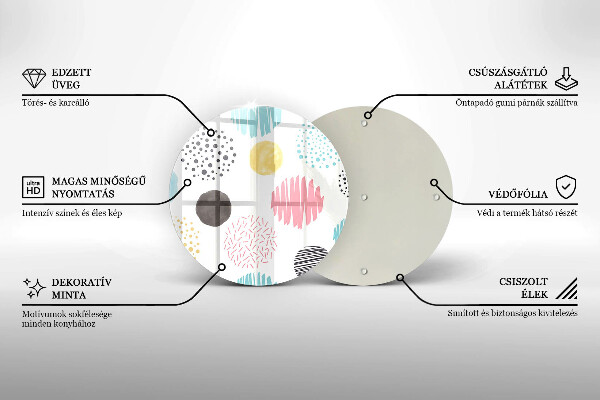 Skärbräda glas unik Målade former