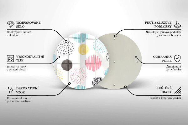 Skärbräda glas unik Målade former