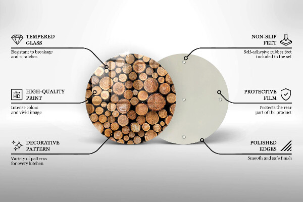 Skärbräda glas unik Trädstammar