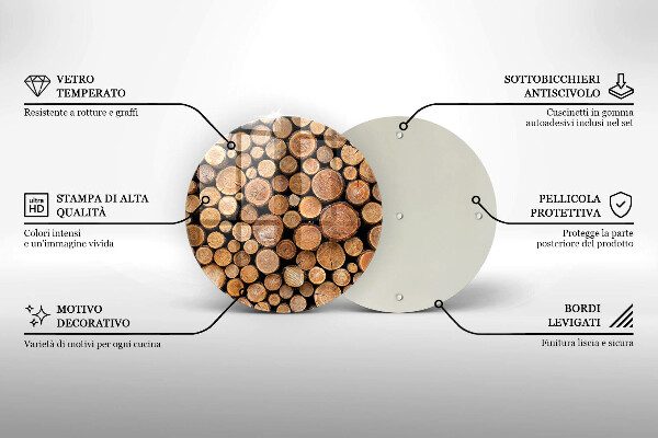 Skärbräda glas unik Trädstammar