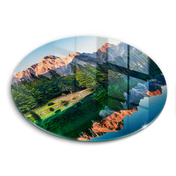 Skärbräda glas unik Skog och fjällsjö