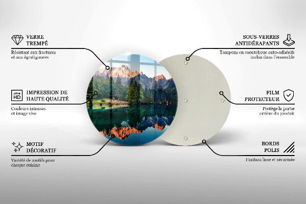 Skärbräda glas unik Skog och fjällsjö