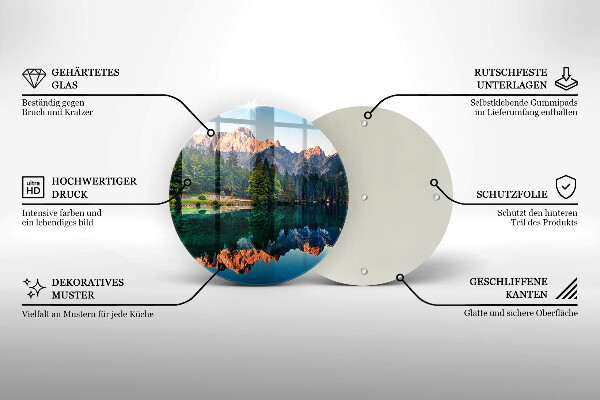 Skärbräda glas unik Skog och fjällsjö