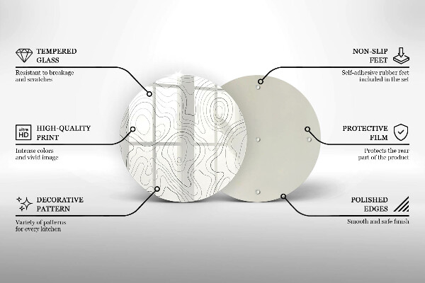 Skärbräda glas unik Line art design