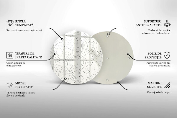 Skärbräda glas unik Line art design