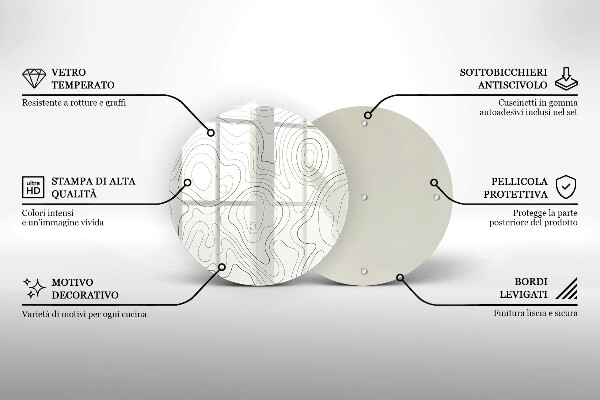 Skärbräda glas unik Line art design