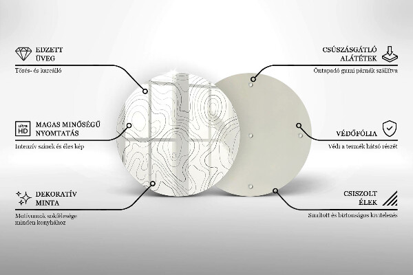 Skärbräda glas unik Line art design