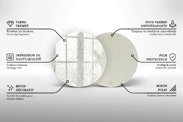 Skärbräda glas unik Line art design