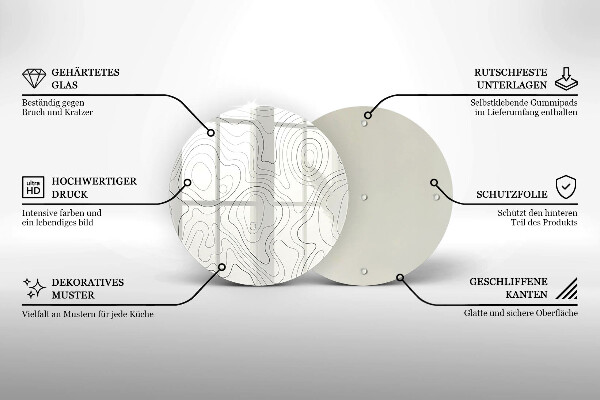 Skärbräda glas unik Line art design