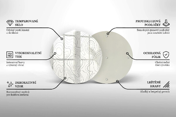 Skärbräda glas unik Line art design