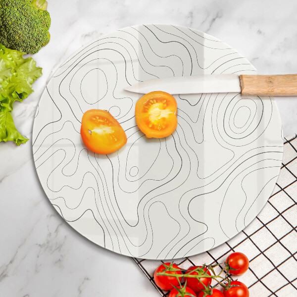 Skärbräda glas unik Line art design