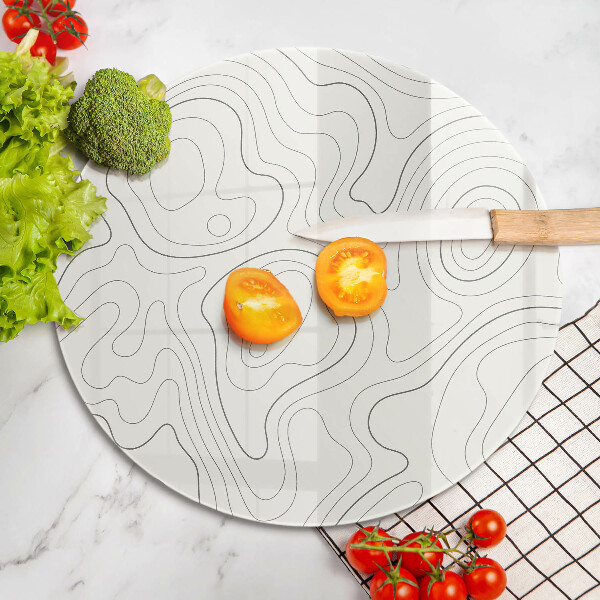 Skärbräda glas unik Line art design