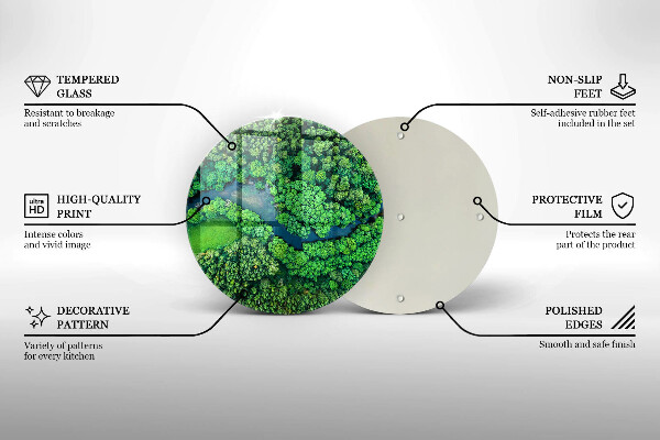 Skärbräda glas unik Skog och flod från ett fågelperspektiv