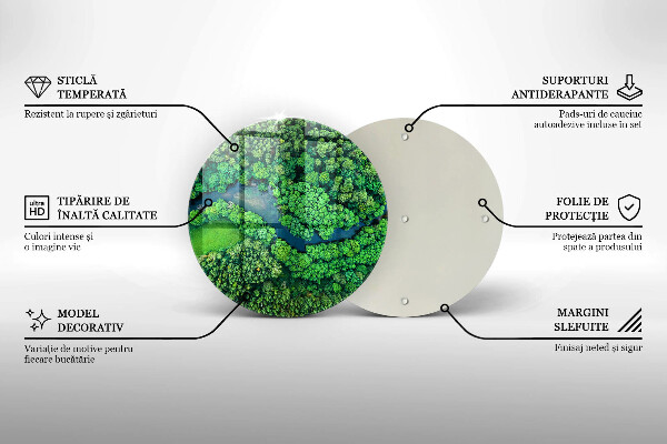 Skärbräda glas unik Skog och flod från ett fågelperspektiv