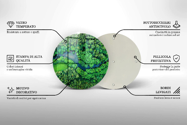 Skärbräda glas unik Skog och flod från ett fågelperspektiv