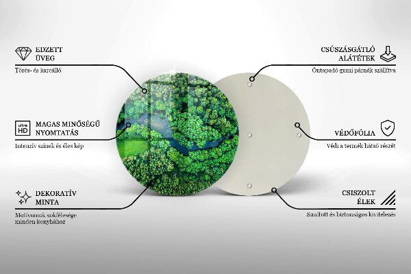 Skärbräda glas unik Skog och flod från ett fågelperspektiv