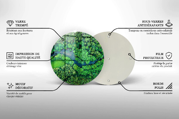 Skärbräda glas unik Skog och flod från ett fågelperspektiv